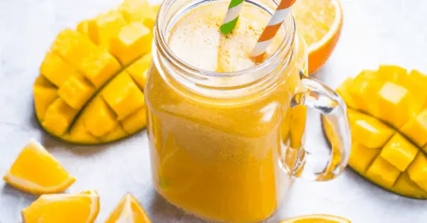 mango smoothie in a cup