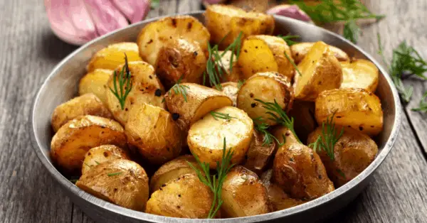 roasted potatoes in a bowl