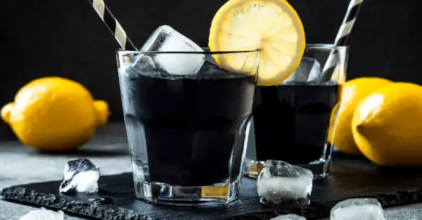 black lemonade in a glass