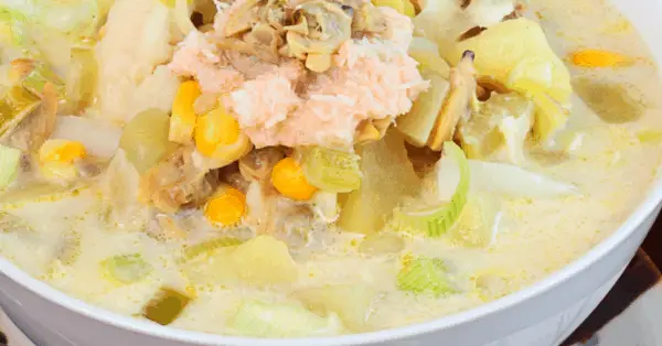 fish chowder in a bowl