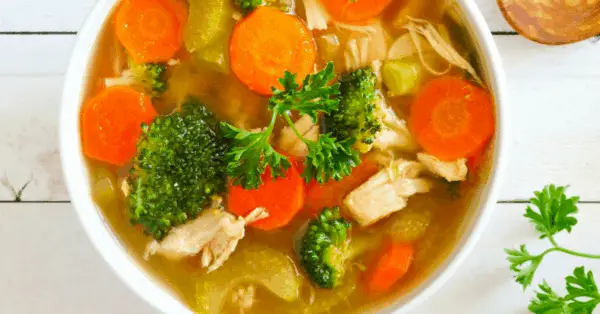 vegetable soup in a bowl