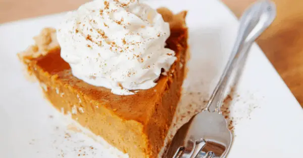 pumpkin pie on a plate