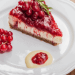 cranberry cheesecake on a plate