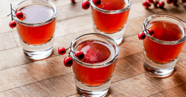 Cranberry Shots in a glass