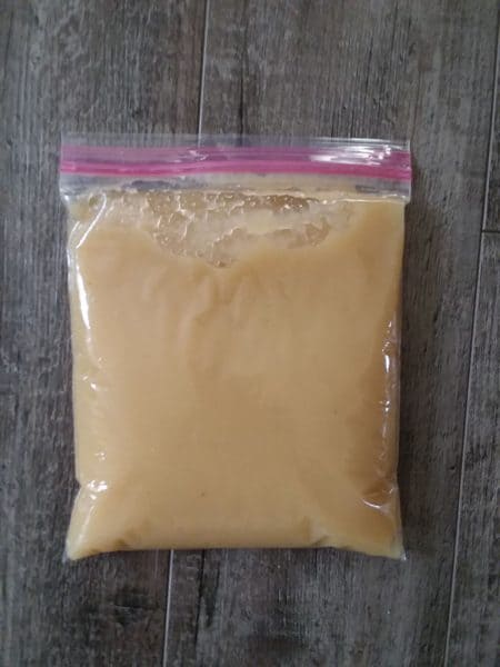 applesauce in freezer bags