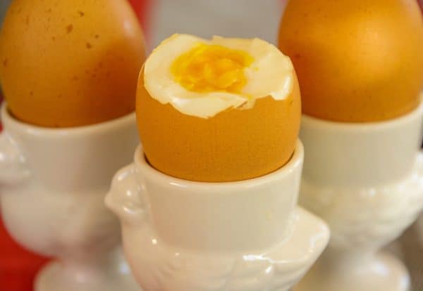 boiled eggs, eggs, egg cups