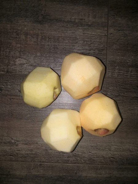 peeled whole apples