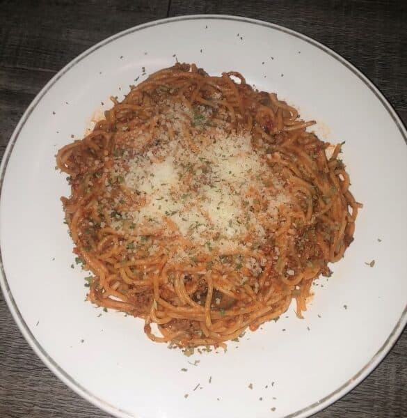 spaghetti on a plate