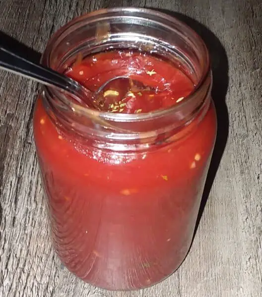 barbeque sauce in mason jar