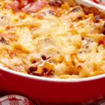 Hamburger Casserole in a baking dish