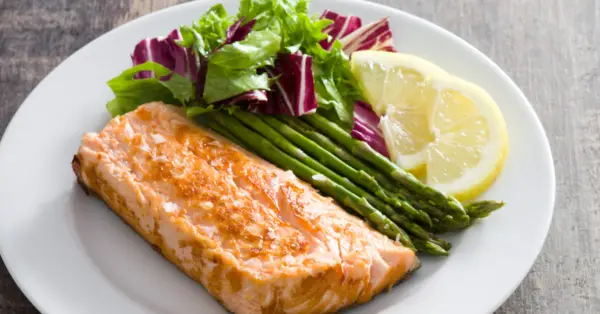 salmon and salad