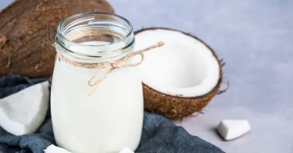 coconut milk in jar