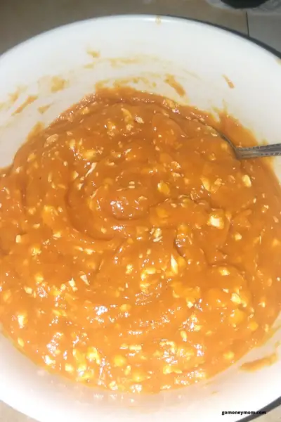 pumpkin mixture in a bowl