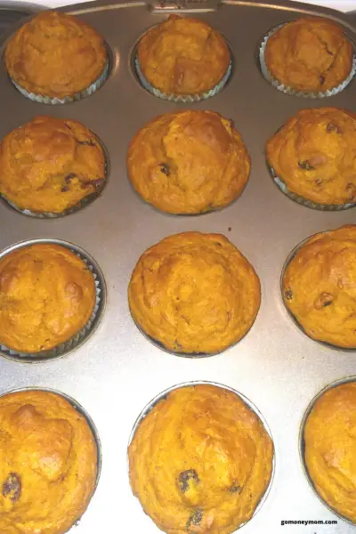 pumpkin muffins in muffin pan
