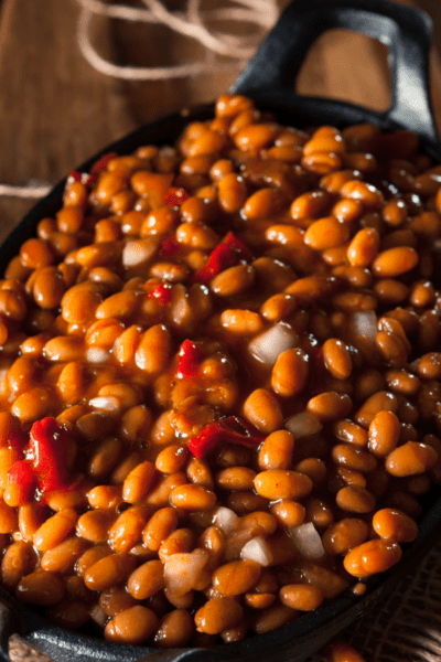 baked beans in a bowl