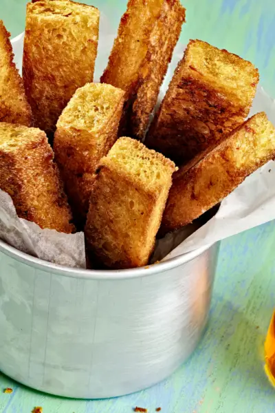 French toast sticks in a bowl