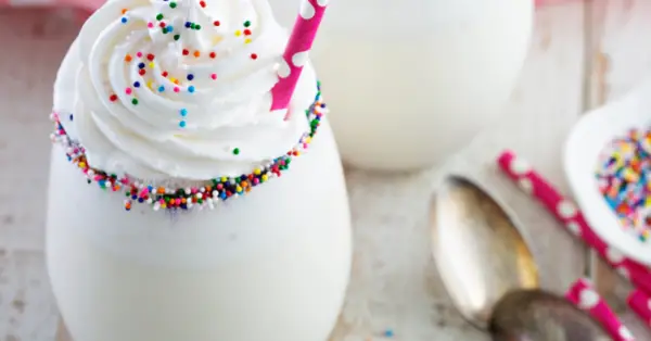vanilla milkshake with sprinkles