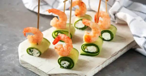 cucumber appetizer with shrimp