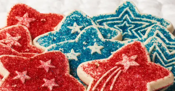 red and blue star cookies