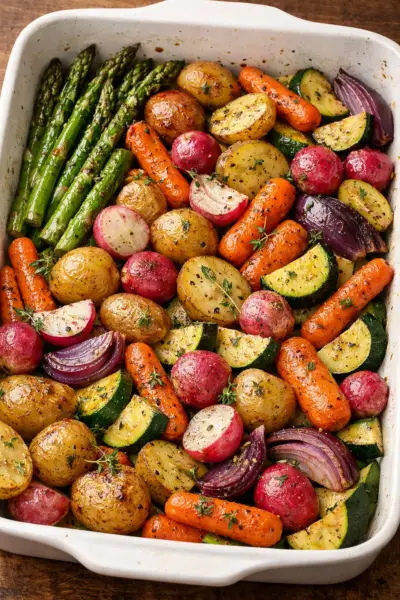 roasted vegetable in a baking dish