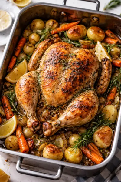 baked chicken with vegetables