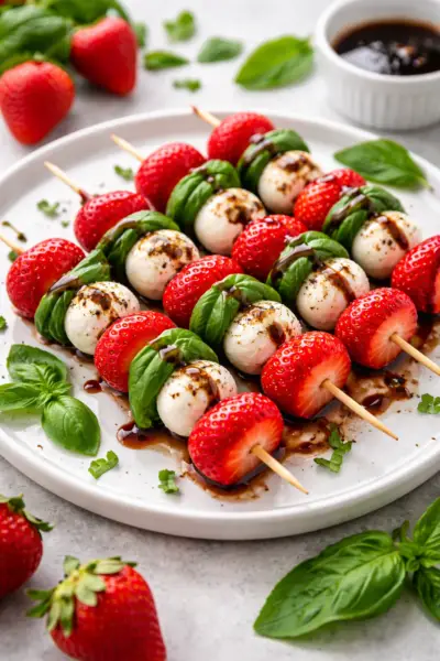 Strawberry Caprese Skewers