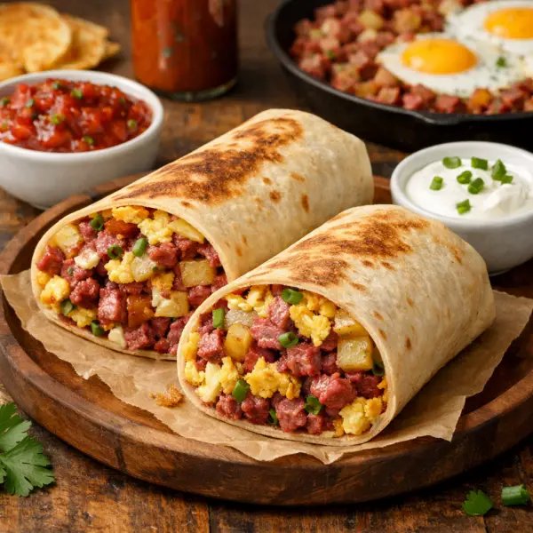  Corned Beef Breakfast Burritos