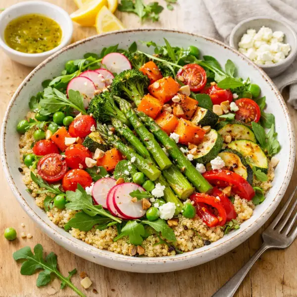 Quinoa and Roasted Vegetable Spring Salad