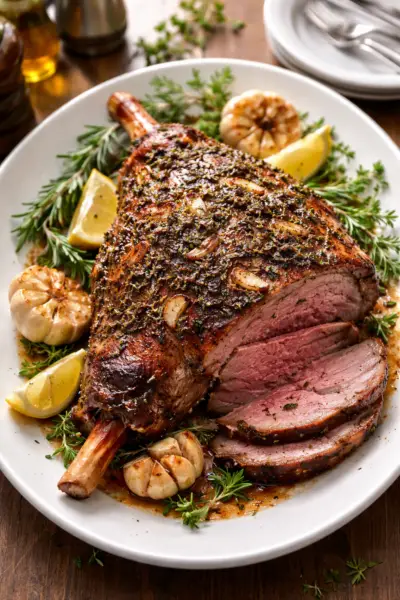 roasted leg of lamb