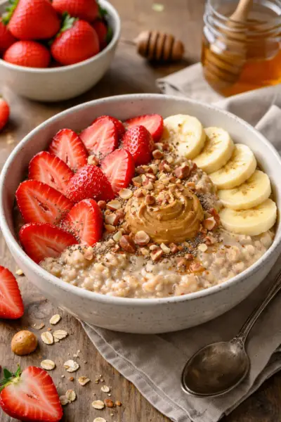 strawberry oatmeal breakfast