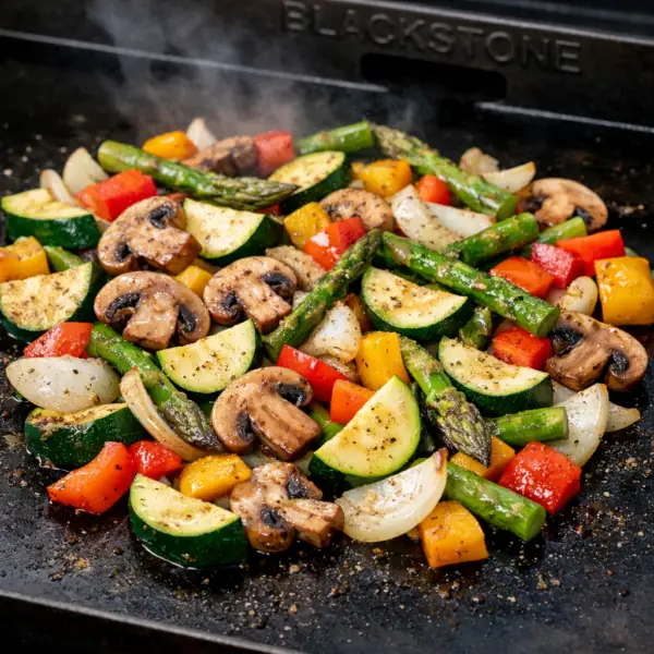 vegetables on blackstone griddle